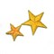 1 Yard Yellow and Gold Embroidered Star Applique Iron On DIY Craft Patch 1.75 inch